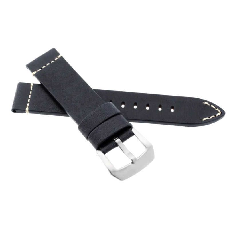 JVD Kožený pánský černý řemínek na hodinky R42309/20