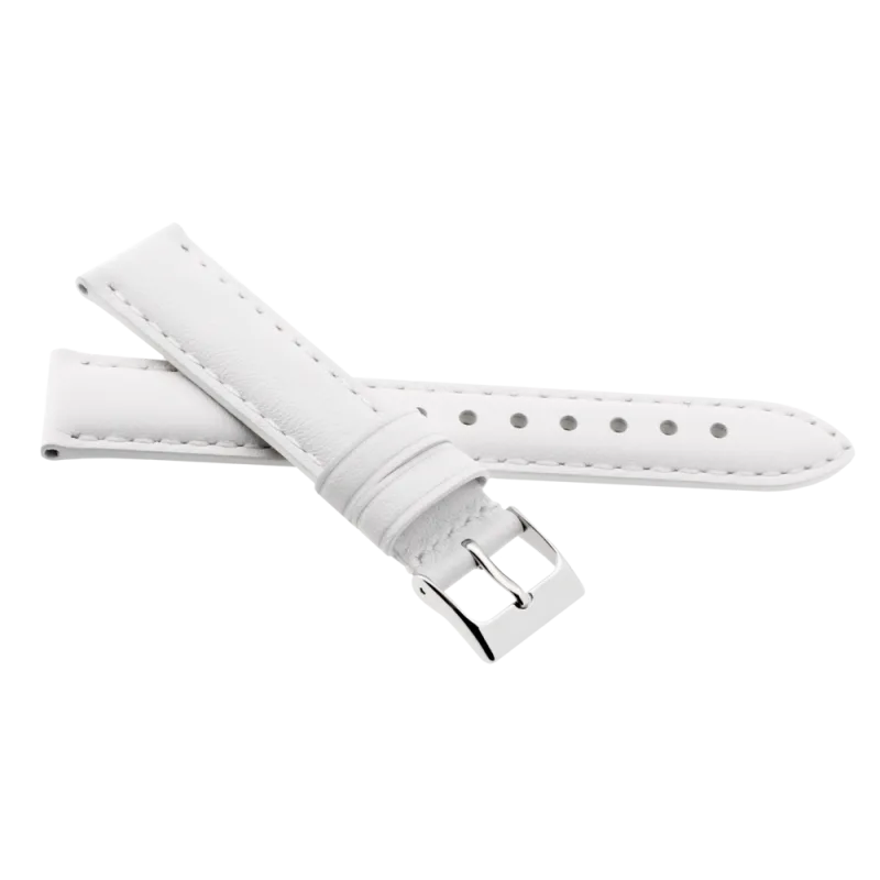 JVD Kožený unisex bílý řemínek na hodinky R41304/12