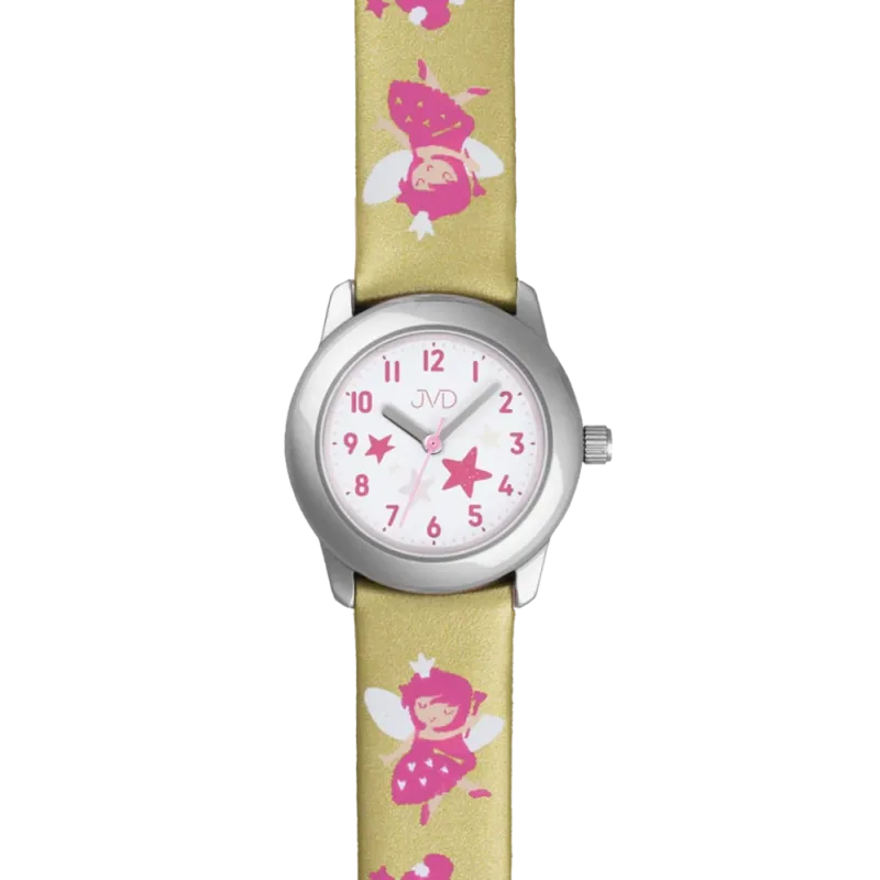 JVD Dětské dívčí zlaté hodinky s vílami JVD J7223.3