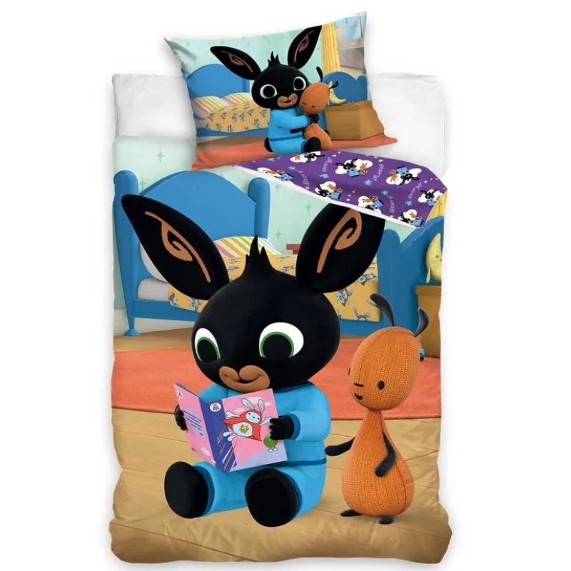 Obliečky do postieľky Zajačik Bing Čítanie Rozprávok 100x135/40x60 cm