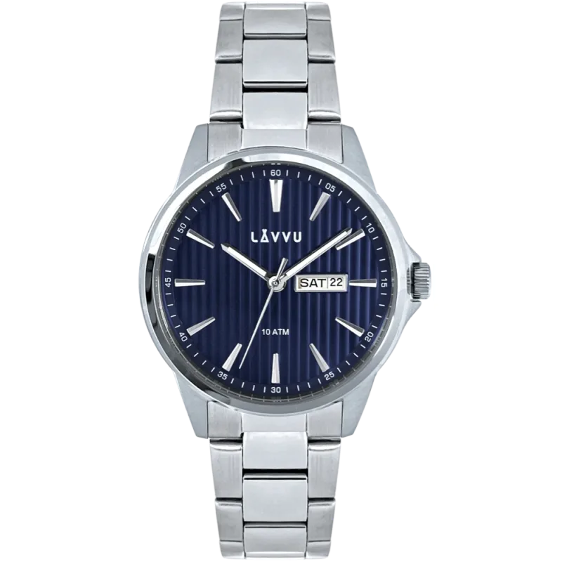 LAVVU Stylové náramkové pánské hodinky TRONES Deep Blue 100M LWM0270