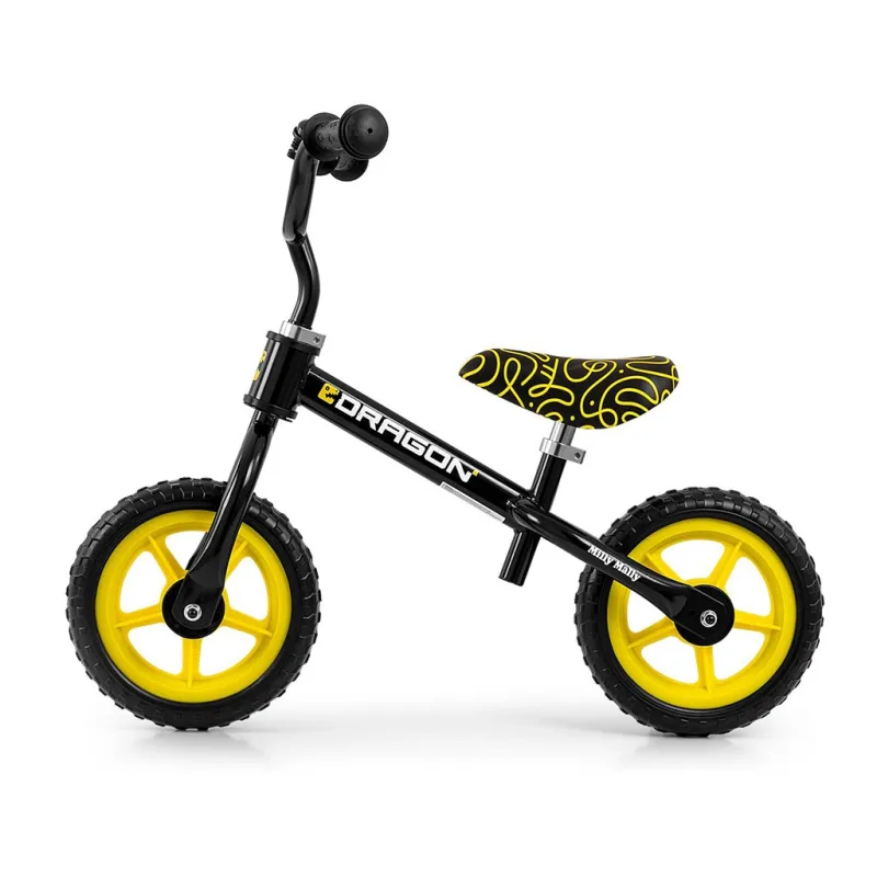 Detský balančný bicykel Milly Mally Dragon black