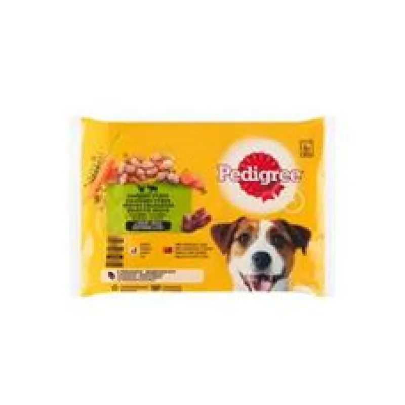 Pedigree kapsa Adult kuře+zelenina/hovězí+zel 4x100g