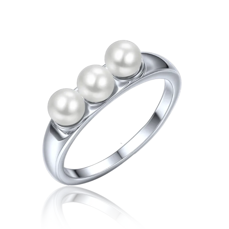 MINET Stříbrný prsten s přírodní perlou vel. 51 JMAS7059SR51