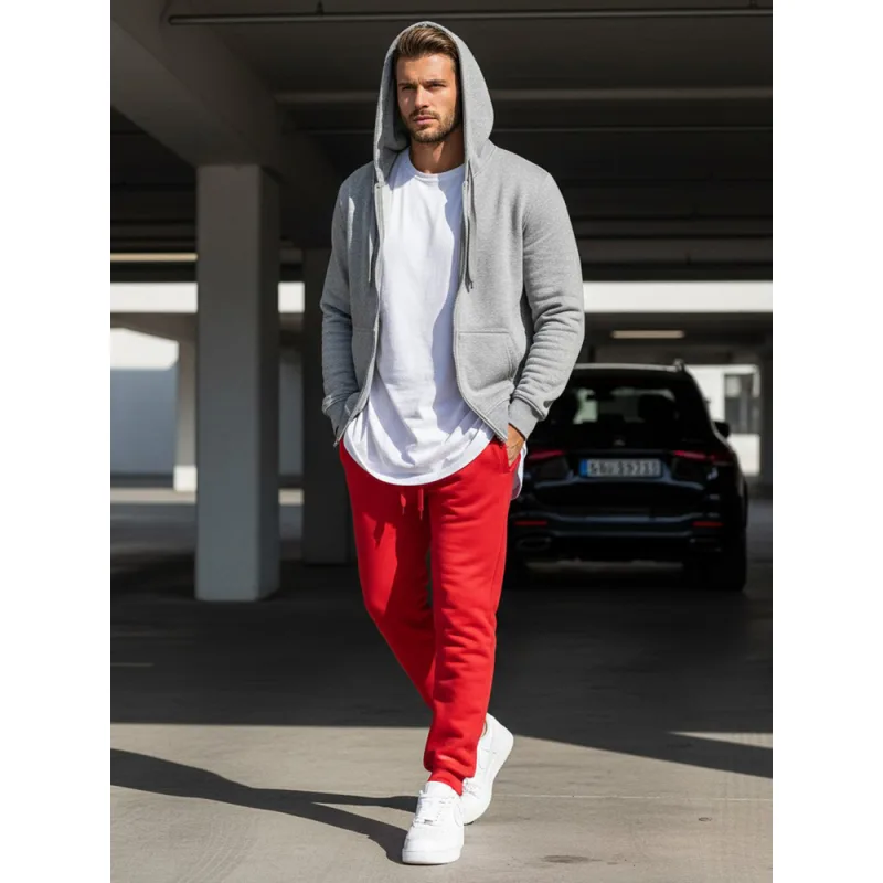 Pánske tepláky červené Dstreet UX2708 M