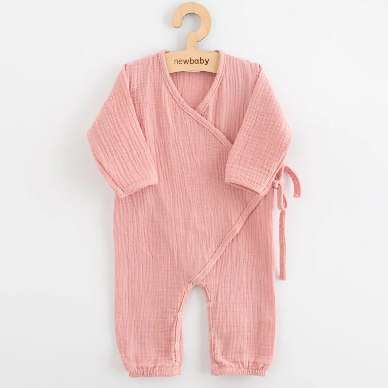 Dojčenský mušelínový overal New Baby pink