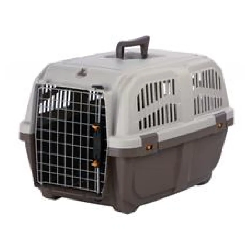 Transportní přepravka SKUDO 3, S, 40x39x60cm tmavě šedá/písková (max. 24kg) S / max.24kg