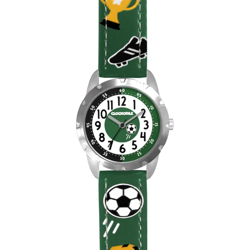 CLOCKODILE Svítící zelené chlapecké hodinky FOTBAL zelené CWB0071 