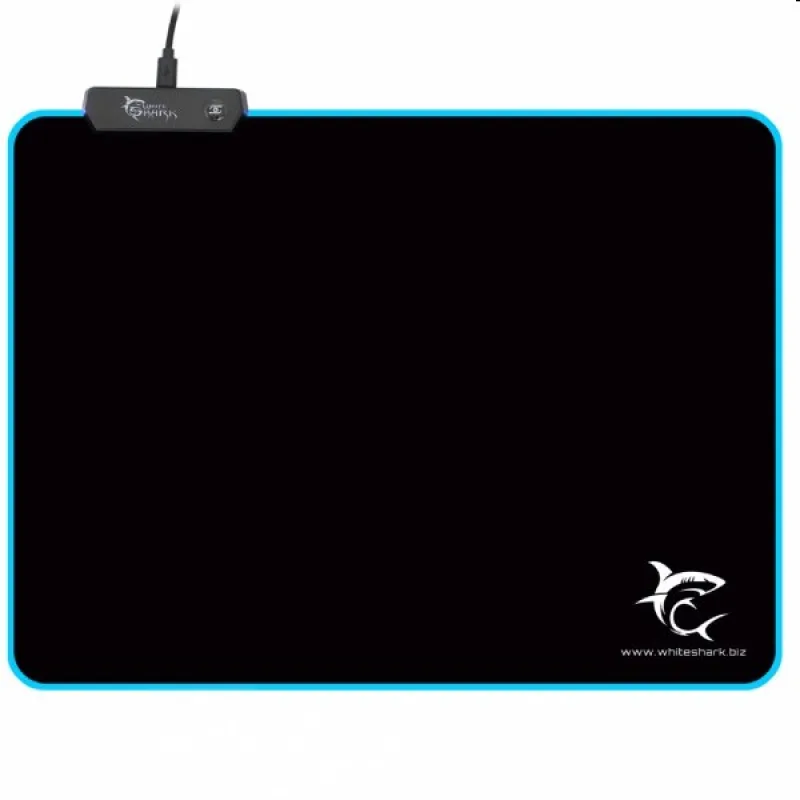 White Shark mousepad LED LUMINOUS L, 350x250 mm, black LUMINOUS-350x250