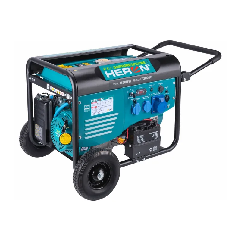 Elektrocentrála benzínová a plynová 1F, 8,2kW, 17HP, možnosť ATS, HERON