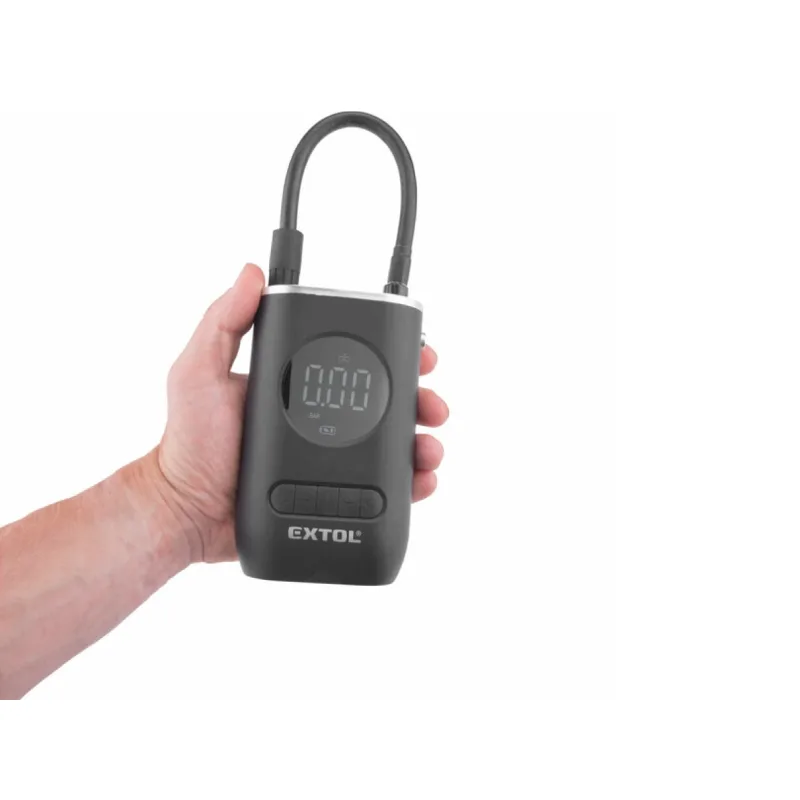 Kompresor akumulátorový, 7,4V/2Ah Li-ion, max. 10bar, 15l/min, EXTOL PREMIUM