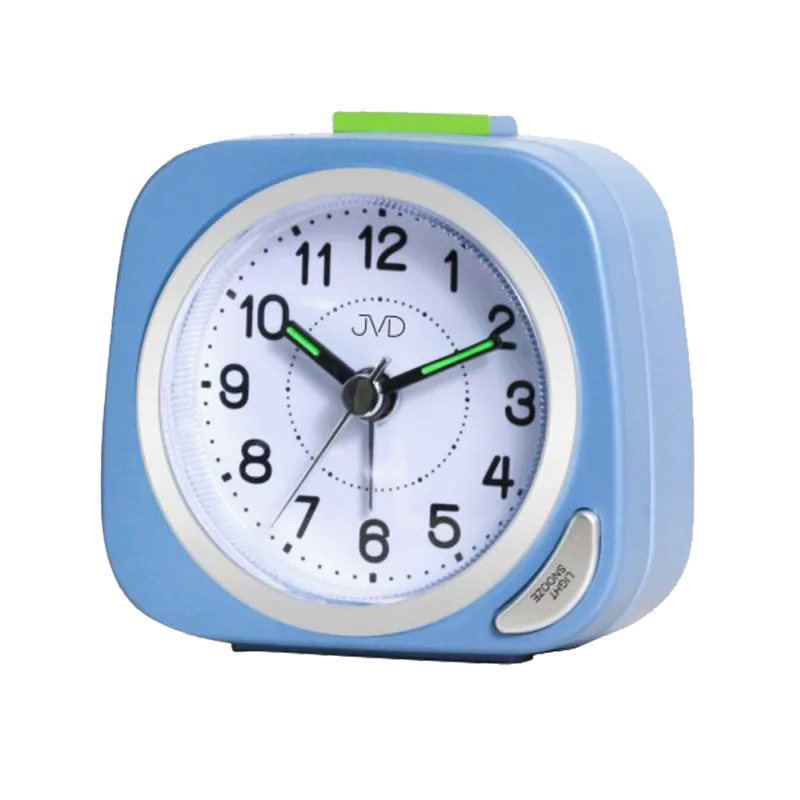 JVD Modrý tichý budík s plynulým chodem JVD SRP7202.2
