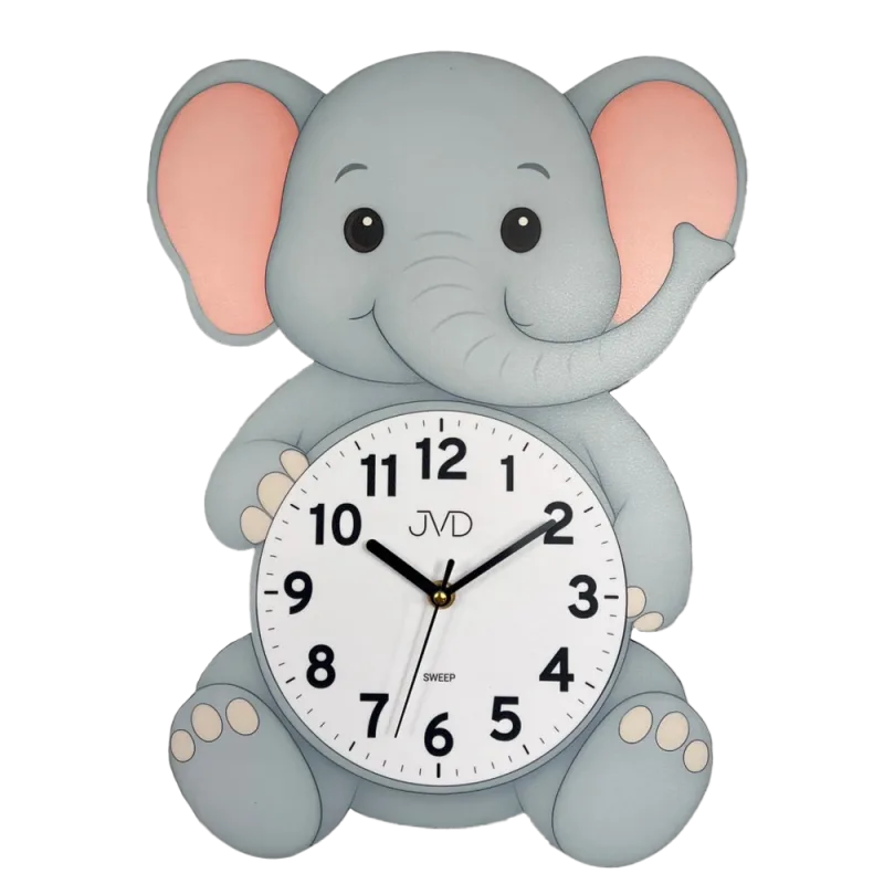 JVD Dětské nástěnné netikající tiché hodiny JVD HJ112 - sloník