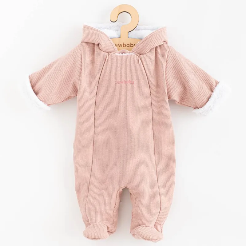 Dojčenská kombinéza s kapucňou New Baby Frosty pink