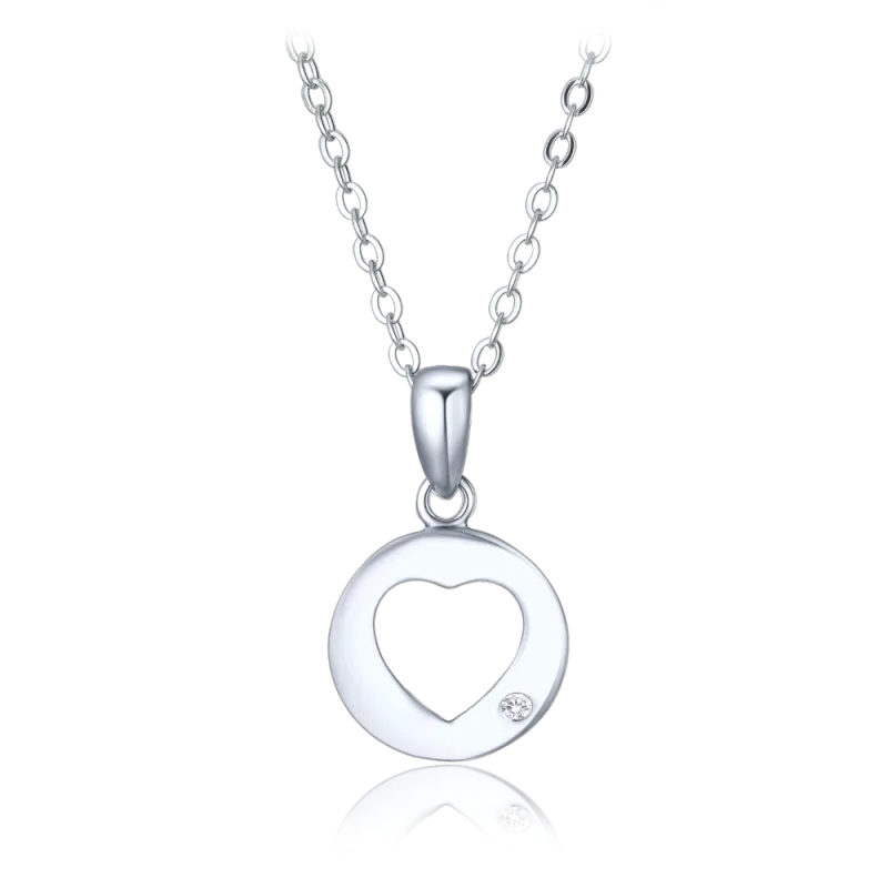 MINET Stříbrný náhrdelník se srdíčkem - matka