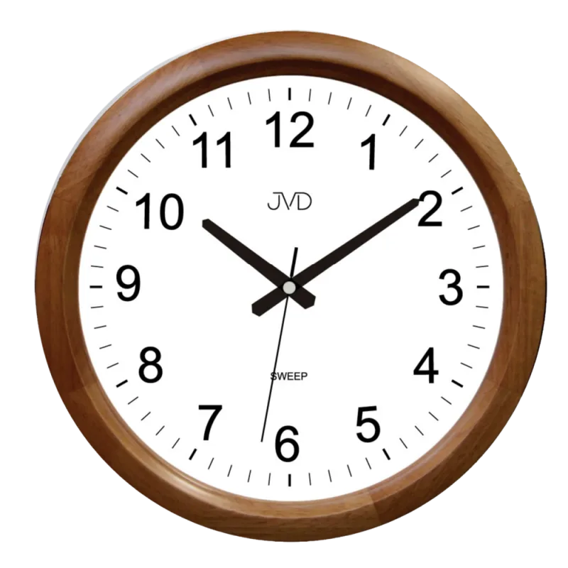 JVD Netikající tiché dřevěné nástěnné hodiny JVD NS8017.2