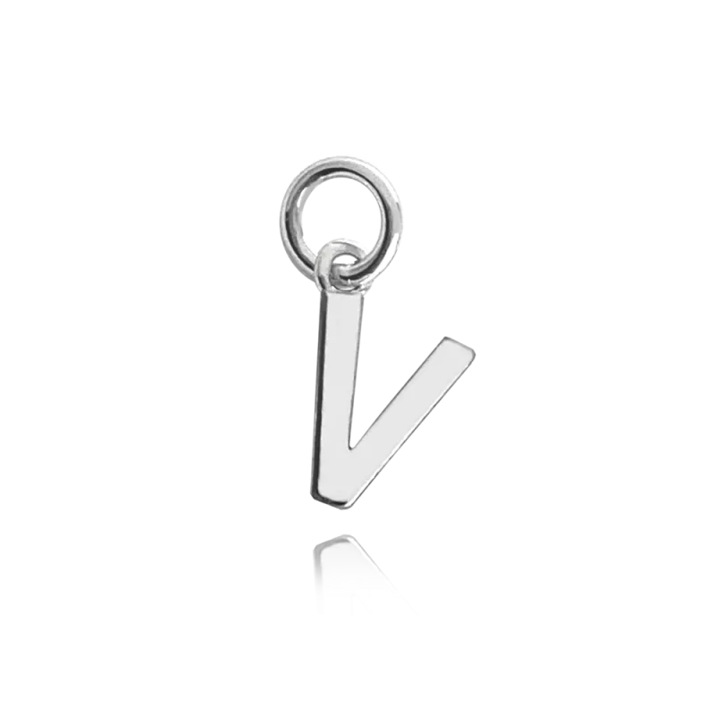 MINET Stříbrný přívěs drobné písmeno "V"