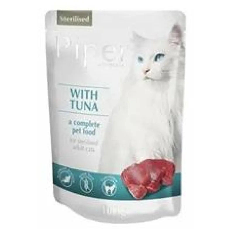 PIPER CAT kapsička pro sterilizované kočky, s tuňákem 100g