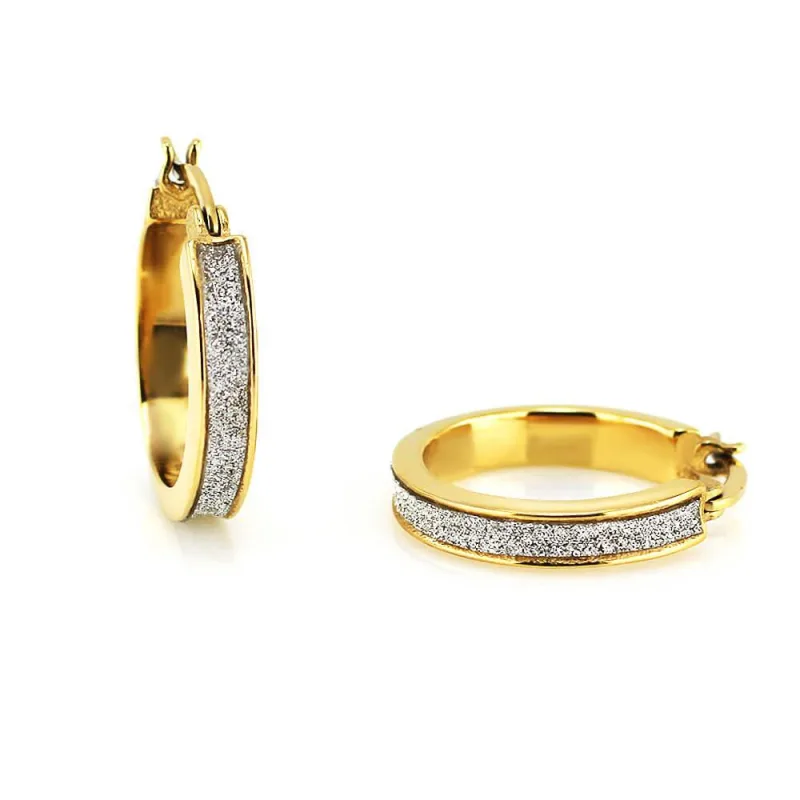 MPM Ocelové náušnice z chirurgické oceli Earrings 7730 - Gold