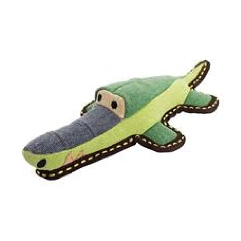 Krokodýl jutový 30 cm, robustní aport pro psy, HIPHOP DOG, zelená/šedá 1 ks