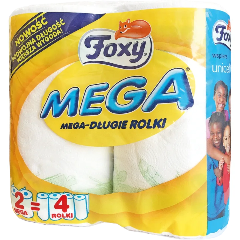 Foxy REC MEGA papierové utierky biele 2 role