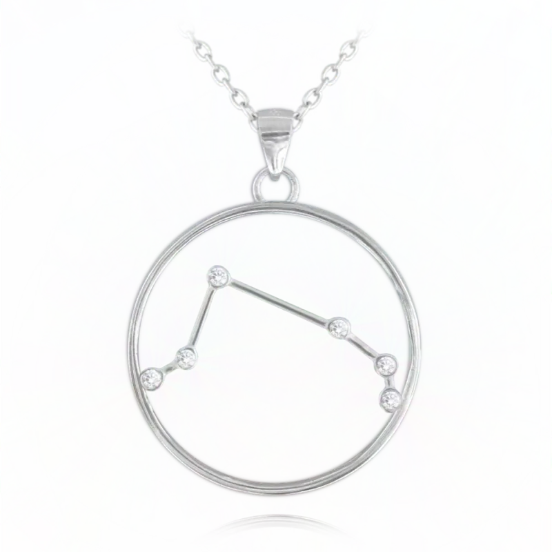 MINET Stříbrný náhrdelník Stars znamení BERAN Czech Crystal JMAS9504SN45