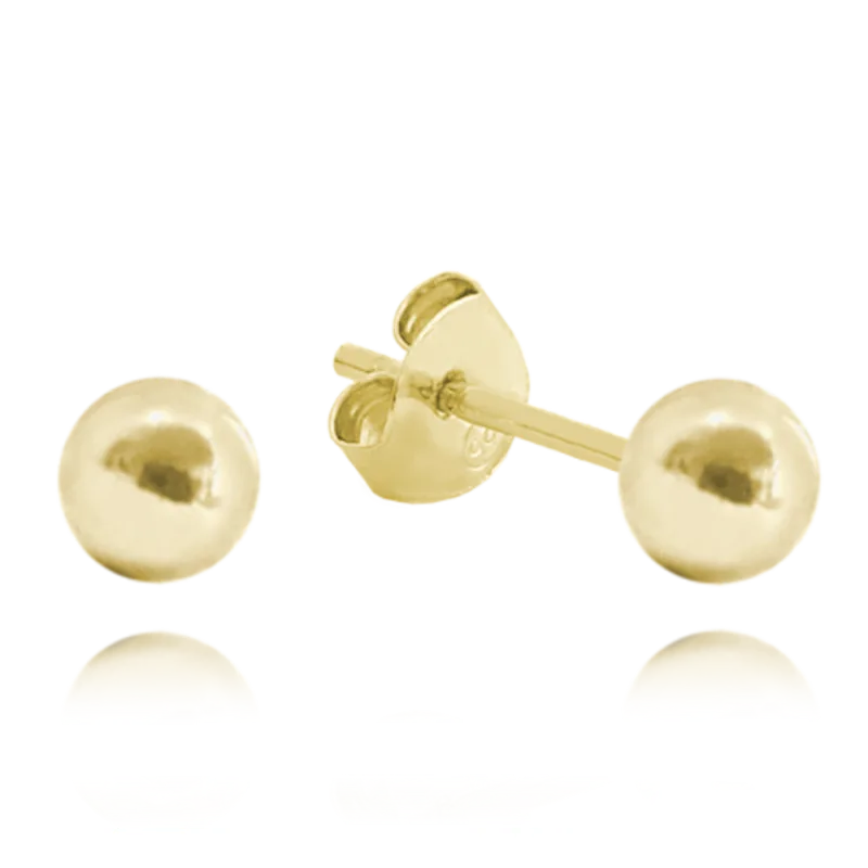 MINET Pozlacené stříbrné náušnice KULIČKY 5 mm