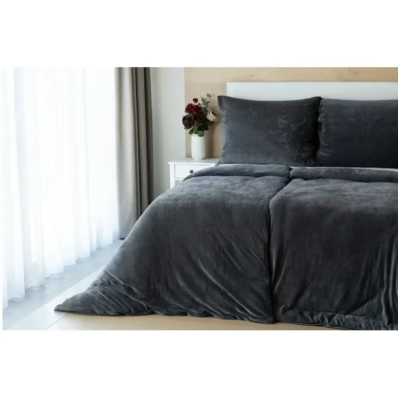 Matějovský Obliečky Bavlnený mikroplyš PREMIUM ANTRACITOVÝ 40x40 cm