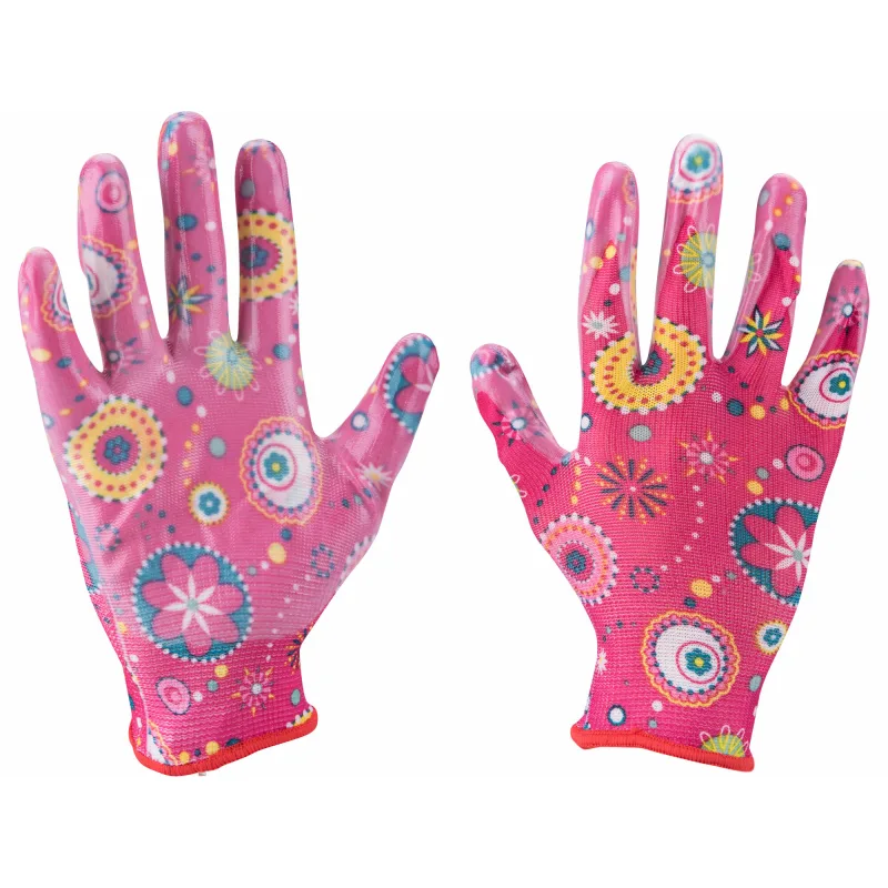 Rukavice nylon, máčané v nitrile, 8", EXTOL LADY