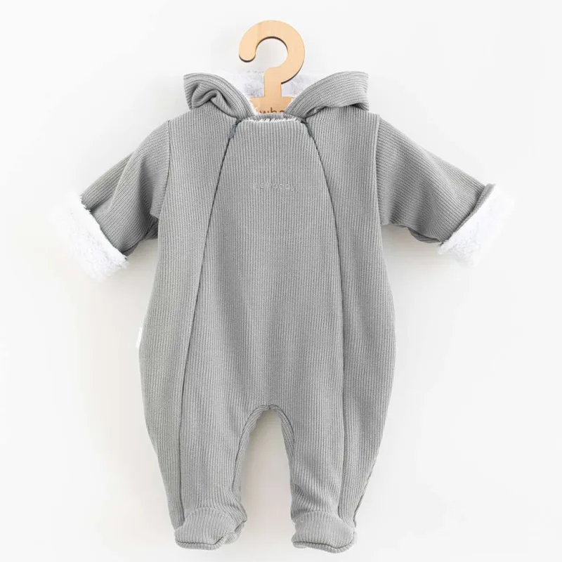 Dojčenská kombinéza s kapucňou New Baby Frosty grey