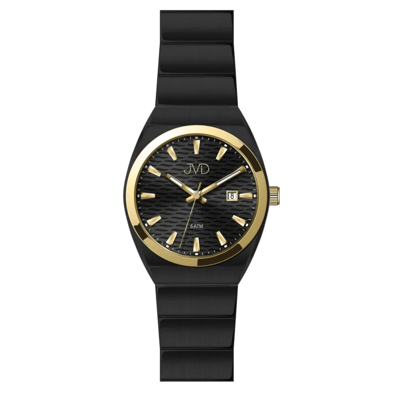 JVD Dámské černé ocelové přehledné hodinky JVD J4202.2