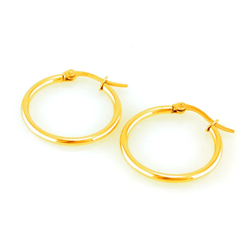 MPM Ocelové náušnice z chirurgické oceli Earring 7389 - Gold (65mm)