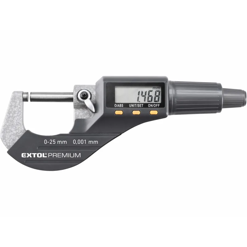 Mikrometer digitálny, 0-25mm, plastové puzdro, EXTOL PREMIUM