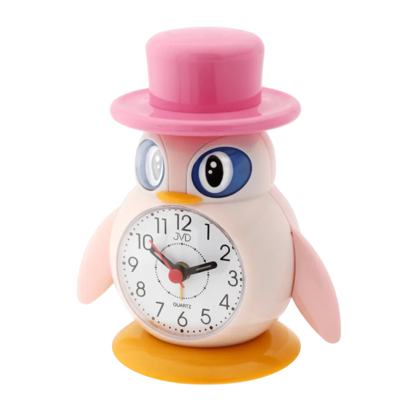 JVD Dětský růžový budík JVD SR52.2 - tučňáček