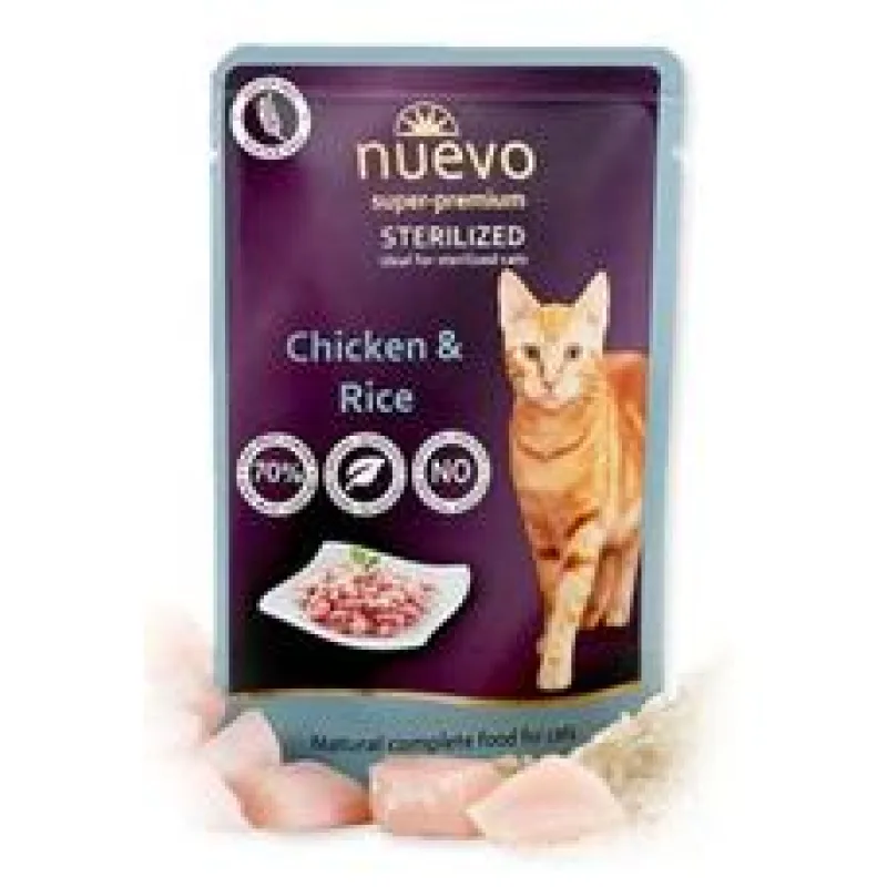 Nuevo kočka sterilized drůbeží s rýží kapsa 85 g