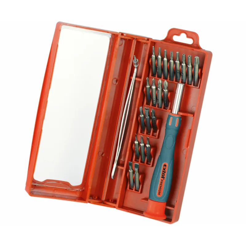 Skrutkovač na bity hodinársky, magnetický, 22-dielna sada, CrV, EXTOL PREMIUM