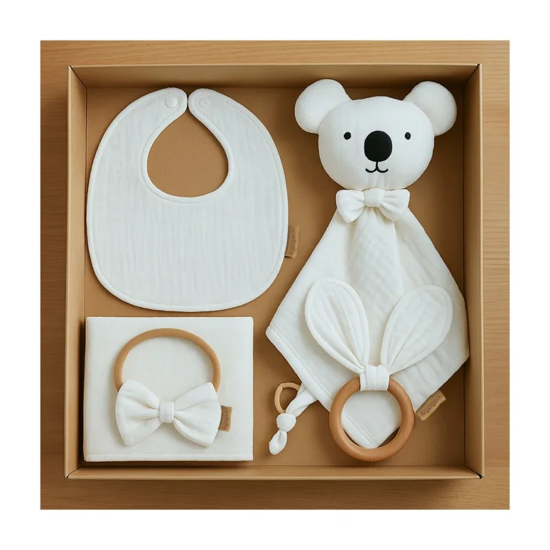 Mušelínová darčeková sada pre deti New Baby biela
