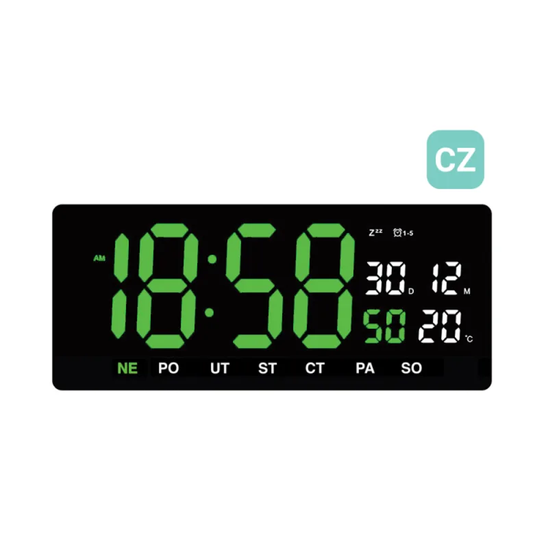 JVD Digitální černé hodiny s LED zelenými číslicemi JVD DH3604.4