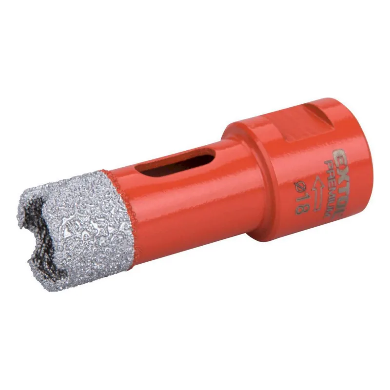 Vrták korunkový diamantový do uhlovej brúsky, ⌀18mm, EXTOL PREMIUM