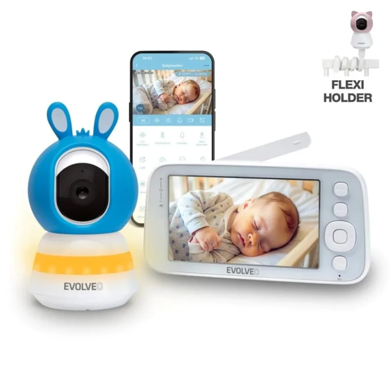 EVOLVEO Baby Monitor N5 - Set videoopatrovateľky s 360 ° dohľadom,…