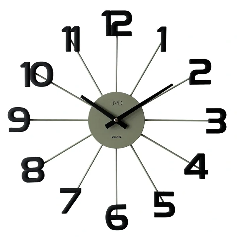JVD Designové kovové černé paprskovité hodiny JVD HT119.2