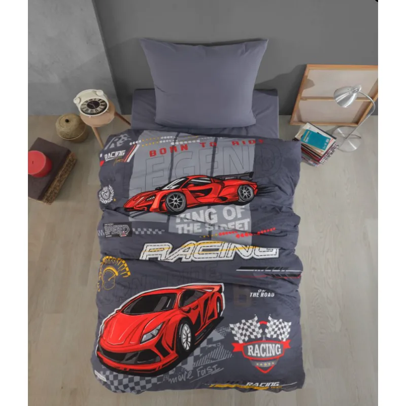Posteľné obliečky pre mladých 140x200, 70x90cm Racing Team