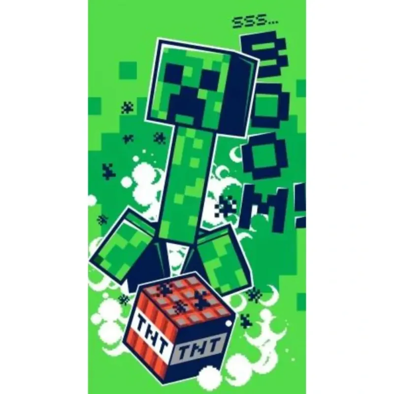 Jerry Fabrycs Minecraft Creeper Zomb JFK103243 plážová osuška zelená 70x140