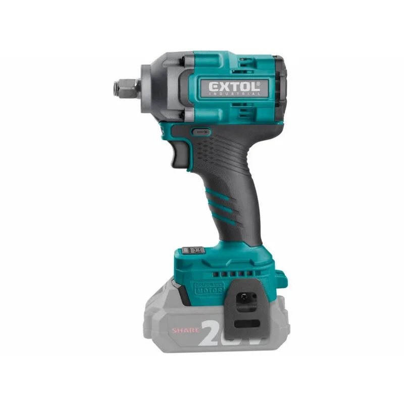 Uťahovač rázový aku Share20V, 1/2", bez aku, 500Nm, bezuhlíkový motor, EXTOL INDUSTRIAL