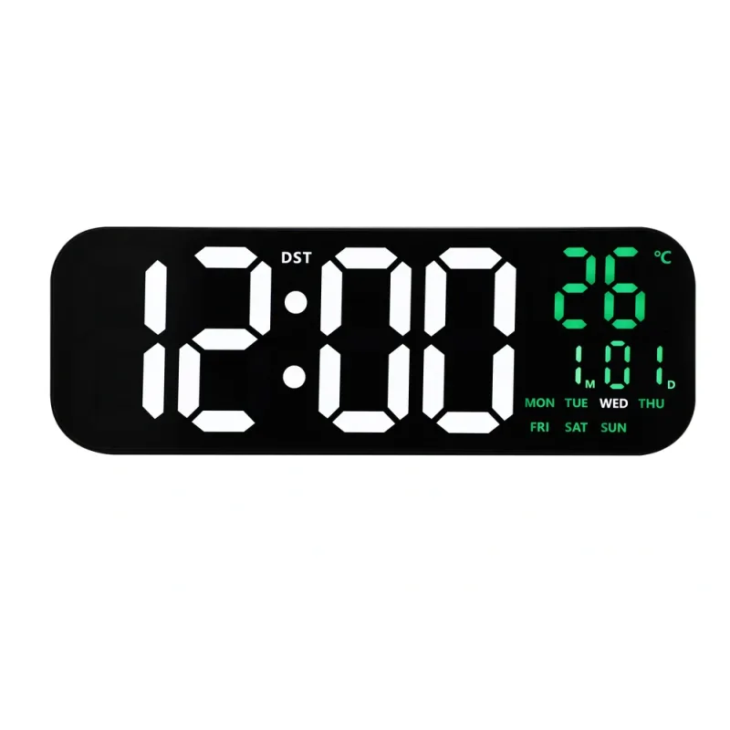 JVD Digitální černé nástěnné hodiny s LED bílými číslicemi JVD DH9016.4