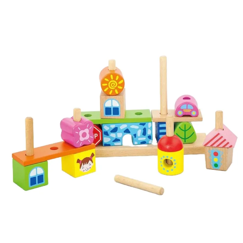 Drevené kocky Viga Mesto