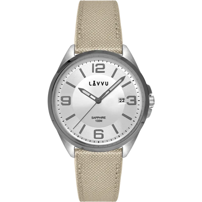 LAVVU Pánské hodinky se safírovým sklem HERNING Grey