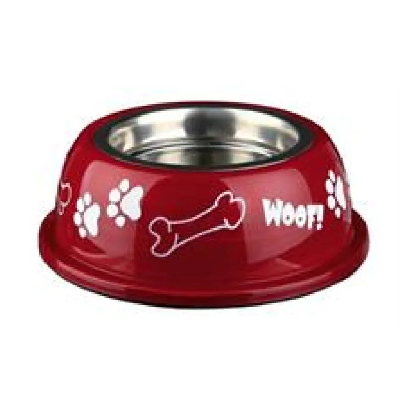 Nerez miska v plastovém barevném obalu 0,9 l/ 16 cm - chybí protiskluzová guma, 1ks, bílá