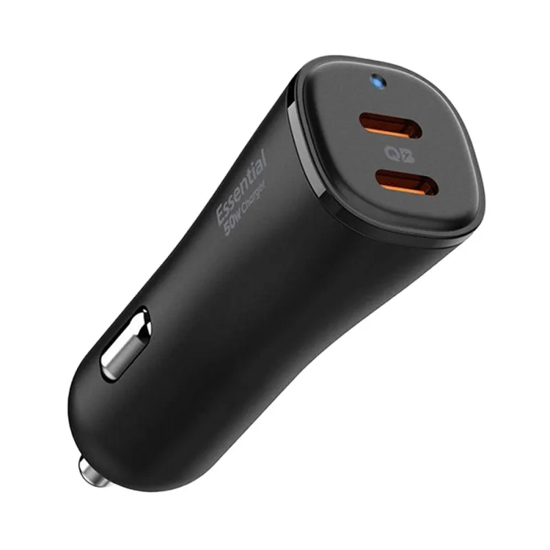 Spigen USB-C Car Charger ArcStation Essential Dual Port 50W - Black…