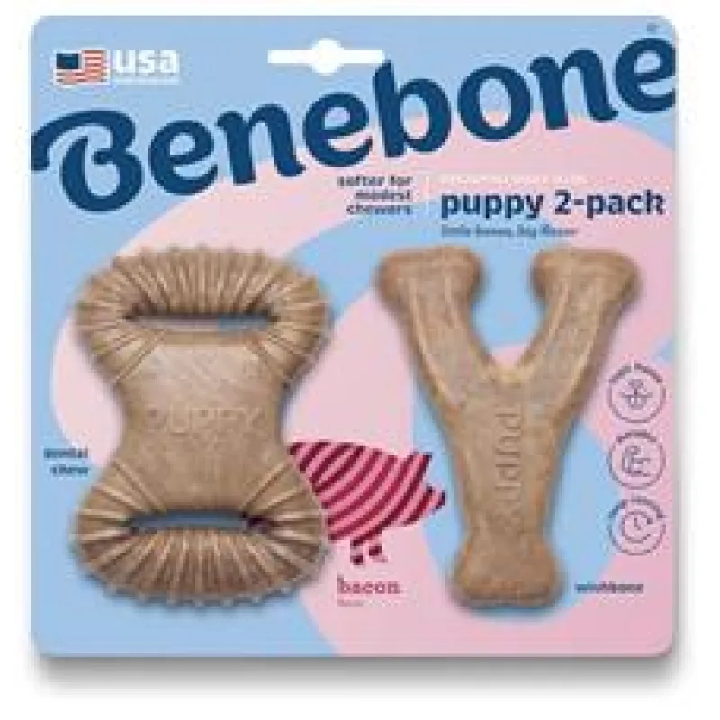 Benebone Puppy Dental Chew Wishbone slanina XS 2 ks